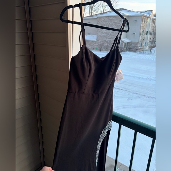 🆕 ✨ Nightway Black Rhinestone Embellished Gown Formal Evening Maxi Dress Size 6 - Picture 5 of 15